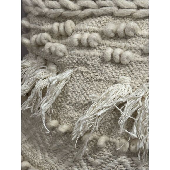 Magaschoni boho macrame white tassel throw pillow home decor boho beach - Picture 3 of 6
